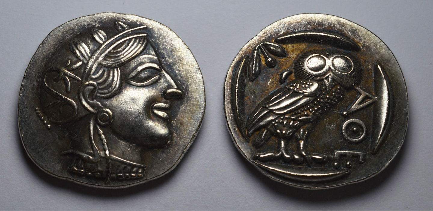 the athenian teradrachm ancient greece silver coin