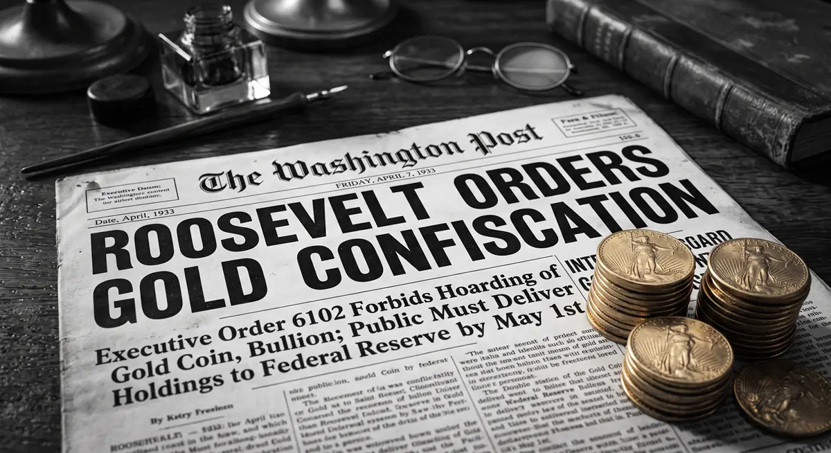 newspaper 1933 Executive Order 6102 gold confiscation