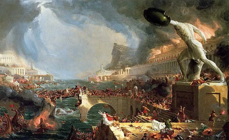 fall of ancient rome, debasement of silver coins called denarius