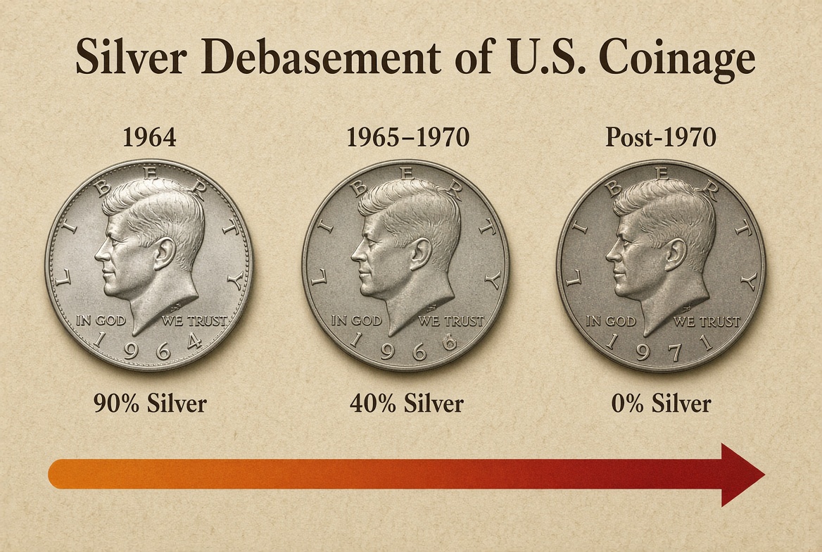 silver debasement of us coins